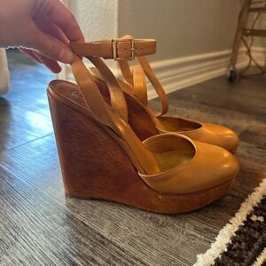 Vintage Tory Burch Leather Wedge Heels